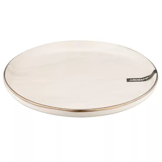 Тарілка десертна ARDESTO Marmo, 19см, кераміка, бежевий