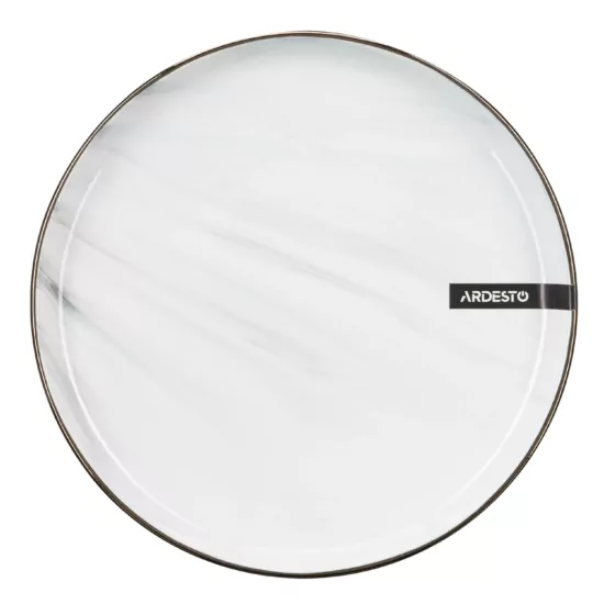 Тарілка десертна Ardesto Marmo, 19см, кераміка, білий