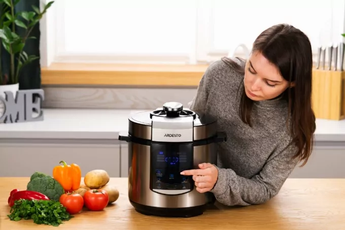 Ardesto pressure cooker, 900W, bowl-6l, electronic control, recipes book, iron/plastic, silver