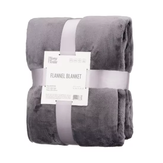 Плед Ardesto Flannel, 200×220см, 100% полиэстер, темно-серый