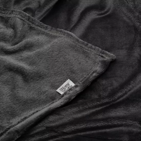 Плед Ardesto Flannel, 200×220см, 100% полиэстер, темно-серый