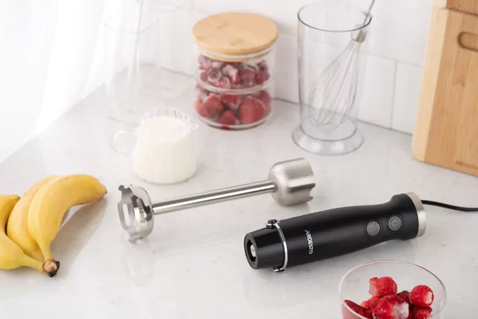 Блендер Ardesto погружной 600Вт, чаша-600мл, венчик для взбивания, черно-серебристый