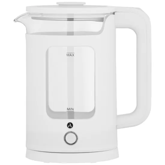 Ardesto Electric Kettle 1.5L, glass+plastic, white