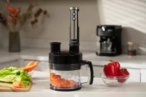 Блендер Ardesto погружной 1000Вт, 7в1, чаша-2000мл, насадка для нарезания кубиками, черно-серебристый