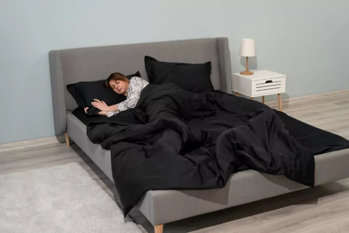 Ardesto Fitted Sheet Mix&Match Premium, 160×200+30cm, 100% cotton, sateen, black