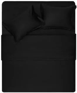 Простирадло Ardesto Mix&Match Premium, 180х240см, 100% бавовна, сатин, чорний