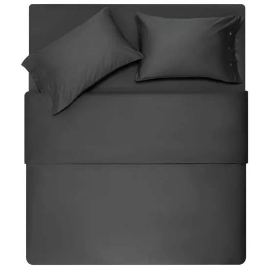 Простирадло на резинці Ardesto Mix&Match Premium, 180×200+30см, 100% бавовна, сатин, сірий