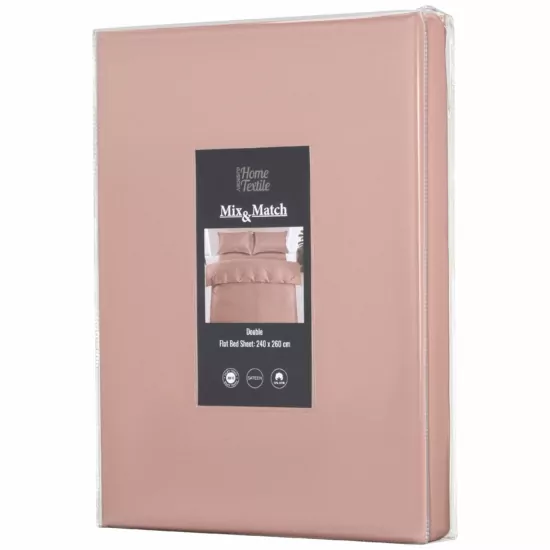 Простирадло Ardesto Mix&Match Premium, 240×260см, 100% бавовна, сатин, рожевий світлий