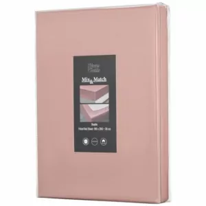 Простирадло на резинці Ardesto Mix&Match Premium, 180×200+30см, 100% бавовна, сатин, рожевий світлий
