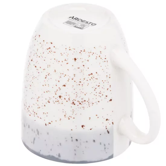 Mug ARDESTO Siena, 360ml, porcelain, white-gray