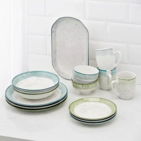 Чашка Ardesto Siena, 360мл, фарфор, бело-зеленый