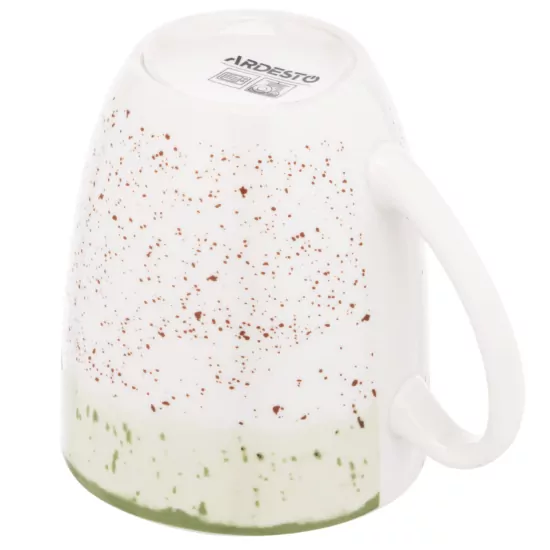 Чашка Ardesto Siena, 360мл, фарфор, бело-зеленый