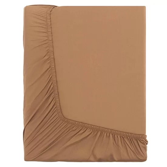 Fitted sheet ARDESTO Mix&Match 160×200+30cm, 100% cotton, sateen, brown