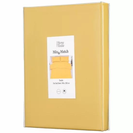 Простирадло Ardesto Mix&Match, 240×260см, 100% бавовна, сатин, жовтий