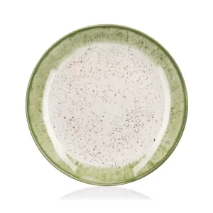 Тарелка десертная Ardesto Siena, 19см,  фарфор, бело-зеленый