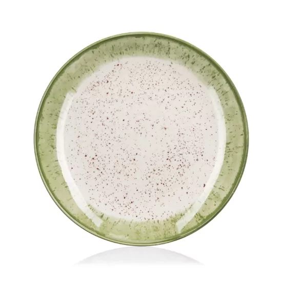 Тарелка десертная Ardesto Siena, 19см,  фарфор, бело-зеленый