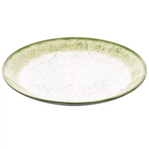 Тарелка десертная Ardesto Siena, 19см,  фарфор, бело-зеленый