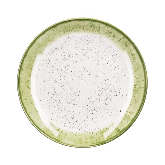 Тарелка десертная Ardesto Siena, 19см,  фарфор, бело-зеленый