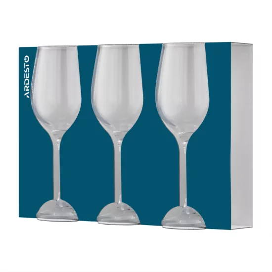 ARDESTO Wine glasses set Gloria 395ml, 3pcs, glass, transparent