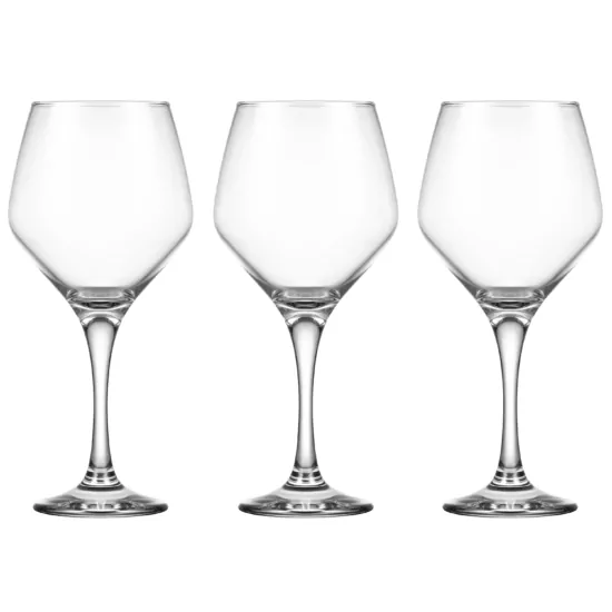 Набір келихів для вина Ardesto Loreto 440мл, 3шт, скло, прозорий