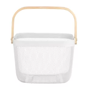 Кошик з ручкою Ardesto Midori 25х24.5х18см, метал, дерево, білий