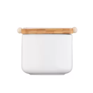 Сахарница Ardesto Midori 12х12х11см, 840мл, керамика, бамбук, белый