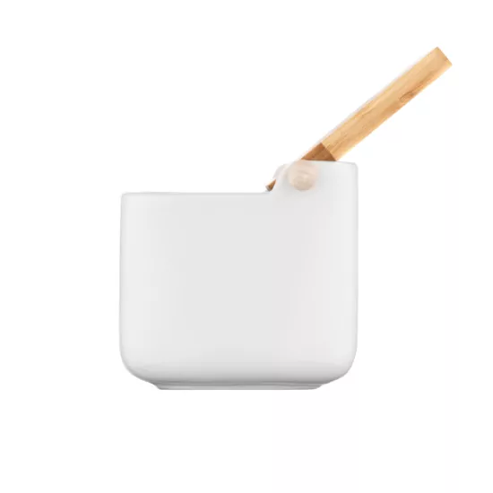 Сахарница Ardesto Midori 12х12х11см, 840мл, керамика, бамбук, белый