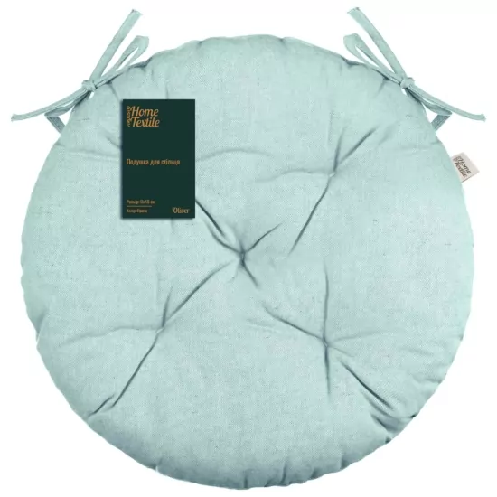 Подушка для стула Ardesto Oliver, 40см, 100% хлопок, нап-ль: 50% холоф, 50% пп, аквамарин