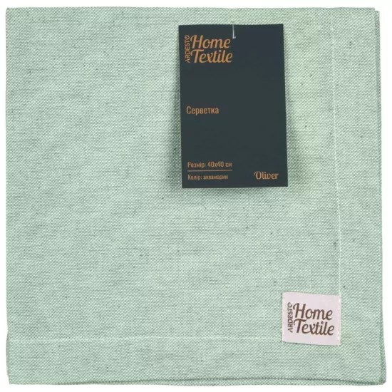 Салфетка ARDESTO Oliver, 40х40см, 100% хлопок, аквамарин