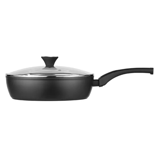 Ardesto Deep Fry pan with lid Gemini Livorno, 28cm, aluminium, black