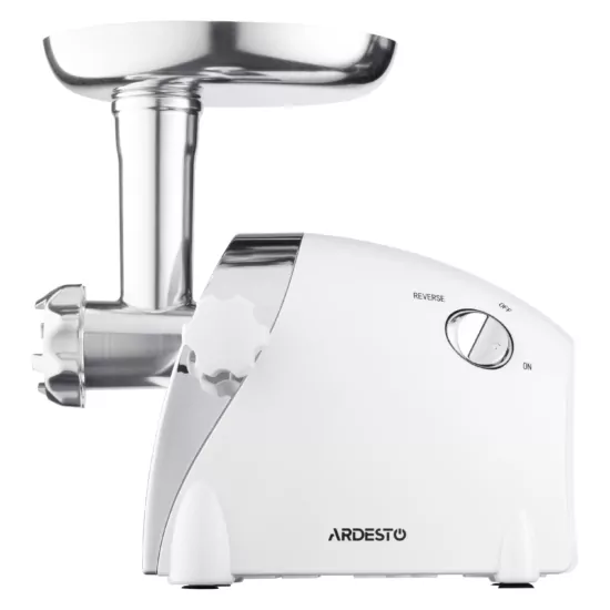 Meat grinder Ardesto, 2000W, prod.-1.9kg/min, 3 cutting plates+for sausag.plates, 3 vegetable slicer, plastik, black-silver