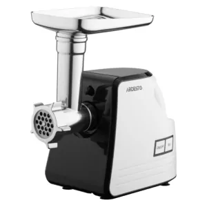 М’ясорубка Ardesto, 2300Вт, продук.-2.2кг/хв, 4 решітки + для ковб., кеббе, насадка для томатів, пластик, біло-чорний
