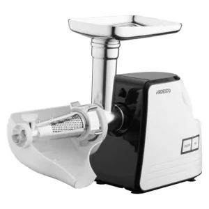 М’ясорубка Ardesto, 2300Вт, продук.-2.2кг/хв, 4 решітки + для ковб., кеббе, насадка для томатів, пластик, біло-чорний