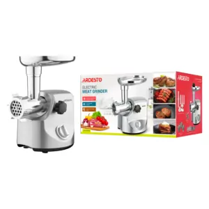 Мясорубка Ardesto, 3000Вт, призв. -2.6кг/мин, 4 решетки + для колбас., кеббе, 3 терки, металл, серебристый