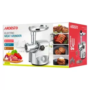 Мясорубка Ardesto, 3000Вт, призв. -2.6кг/мин, 4 решетки + для колбас., кеббе, 3 терки, металл, серебристый
