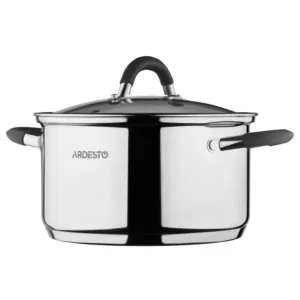 Ardesto Casserole with glass lid Gemini Salerno, 4.4l, stainless steel, silicone