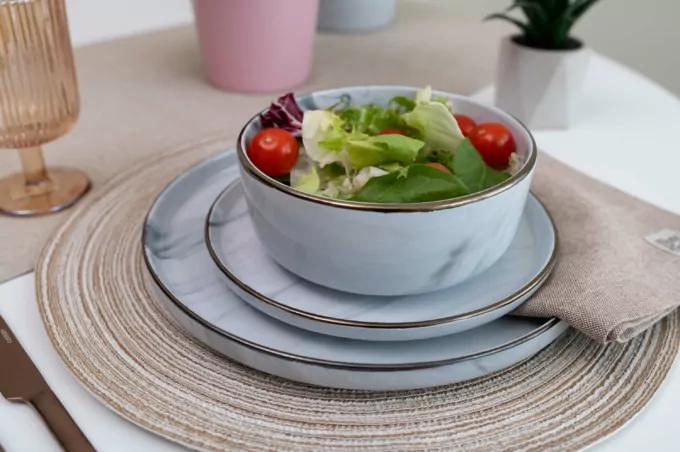 Dinner plate ARDESTO Marmo, 27cm, ceramics, white