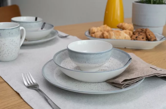 Mug ARDESTO Siena, 360ml, porcelain, white-gray