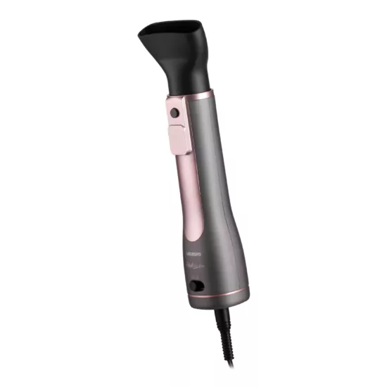 Ardesto Hair Dryer Brush Pink Touch, 1200W, 2 speeds, 2 temperature settings, ionization, LED-display, 4 attachments, gray+pink