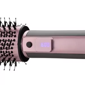 Ardesto Hair Dryer Brush Pink Touch, 1200W, 2 speeds, 2 temperature settings, ionization, LED-display, 4 attachments, gray+pink