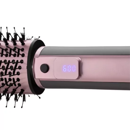 Ardesto Hair Dryer Brush Pink Touch, 1200W, 2 speeds, 2 temperature settings, ionization, LED-display, 4 attachments, gray+pink