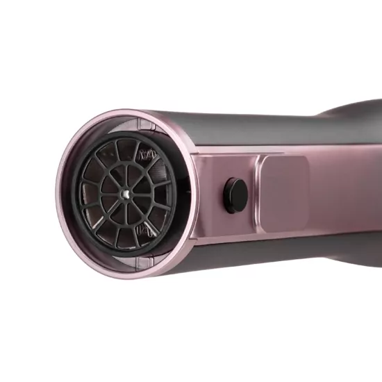Ardesto Hair Dryer Brush Pink Touch, 1200W, 2 speeds, 2 temperature settings, ionization, LED-display, 4 attachments, gray+pink
