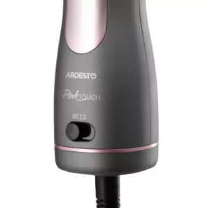 Ardesto Hair Dryer Brush Pink Touch, 1200W, 2 speeds, 2 temperature settings, ionization, LED-display, 4 attachments, gray+pink