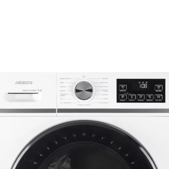 Стиральная машина ARDESTO фронтальная Black Mars, 6кг, 1200, А++, 45см, дисплей, пар, белый