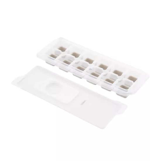 Ardesto Ice tray with lid Fresh, 26х9.5х3.5cm, silicone, plastic, beige
