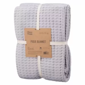 Плед Ardesto Pique 220×230см, 100% хлопок, серый светлый