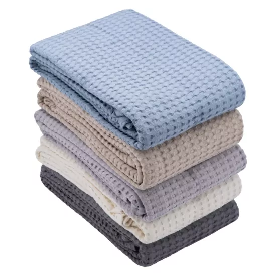 Плед Ardesto Pique 220×230см, 100% хлопок, серый светлый