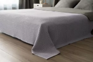 Плед Ardesto Pique 220×230см, 100% хлопок, серый светлый