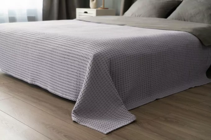Плед Ardesto Pique 220×230см, 100% хлопок, серый светлый