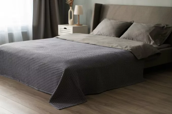Плед Ardesto Pique 220×230см, 100% хлопок, серый